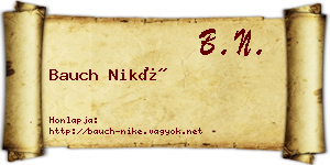 Bauch Niké névjegykártya